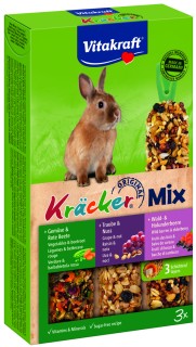 Kräcker konijnenTrio Mix groenten/rode biet-druif/noot-bosbessen/vlierbessen