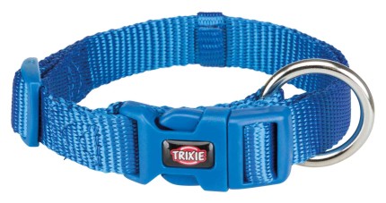 Premium halsband S–M: 30–45 cm/15 mm, royal blauw