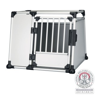 Trixie vervoersbox aluminium L–XL: 94 × 75 × 88 cm - lichtgrijs/zilver