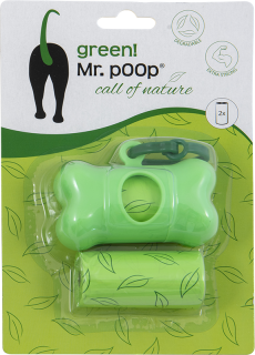Mr.POOP GREEN! Houder groen+2 Rolletjes-Groen motief