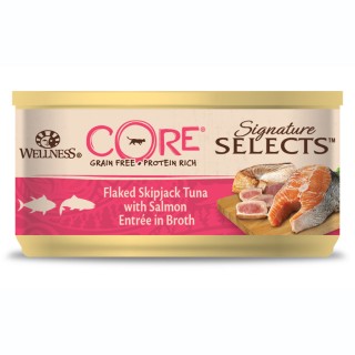 Wellness CORE Sign sel flake tuna/salmon broth 79g