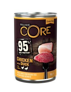 Wellness Core can dog 95 chicken & duck & carrots 400g
