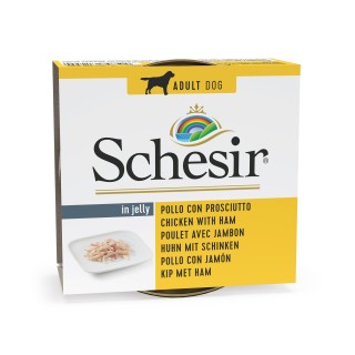Schesir Dog 150g - KIP & HAM (gelatine)