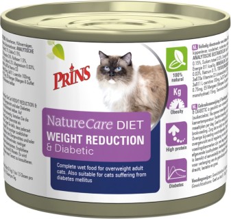 Prins NatureCare dieet cat weight reduction & diabetes 200g